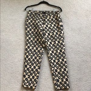 Ann Taylor leopard jacquard ankle pants, 0P